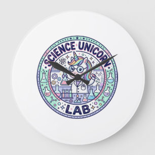 Unicorn Science Unicorn Lab POD Ready Apparel Grap Large Clock