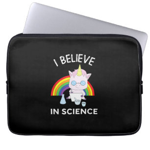 Unicorn Scientist I Believe In Science Funny T-Shi Laptop Sleeve