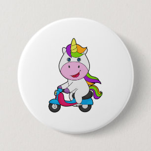 Unicorn Scooter 7.5 Cm Round Badge