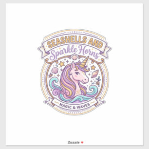 Unicorn Seashells and Sparkle Horns POD Ready Zazz