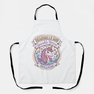 Unicorn Seashells and Sparkle Horns POD Ready Zazz Apron