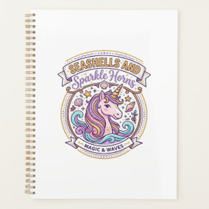 Unicorn Seashells and Sparkle Horns POD Ready Zazz Planner