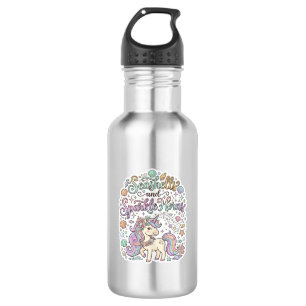 Unicorn Seashells and Sparkle Horns Premium Vector 532 Ml Water Bottle
