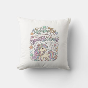Unicorn Seashells and Sparkle Horns Premium Vector Cushion