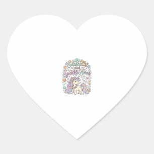 Unicorn Seashells and Sparkle Horns Premium Vector Heart Sticker