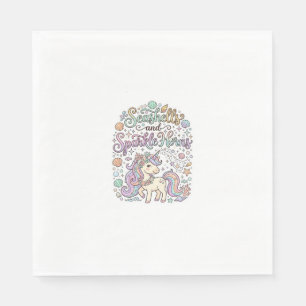 Unicorn Seashells and Sparkle Horns Premium Vector Napkin