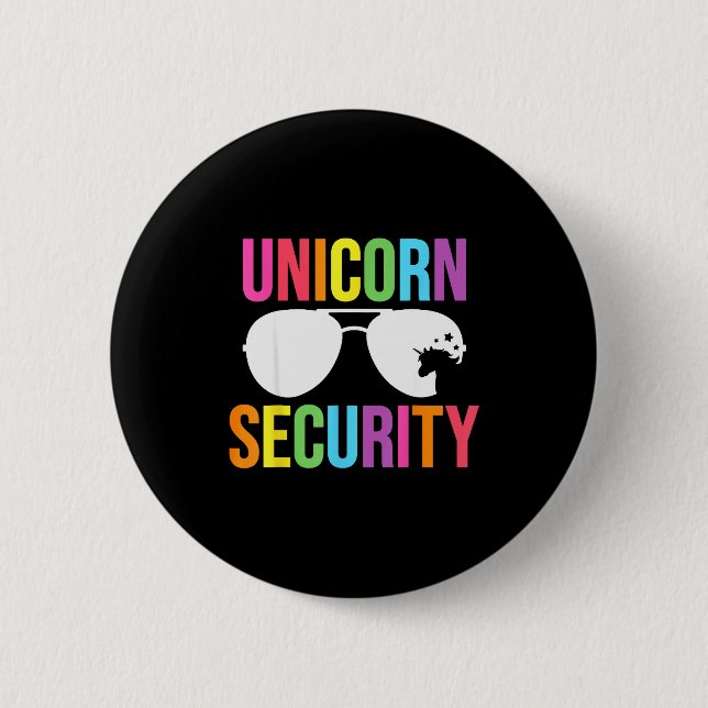 Unicorn Security Birthday Family Halloween Costume 6 Cm Round Badge (Front)