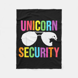 Unicorn Security Birthday Family Halloween Costume Fleece Blanket
