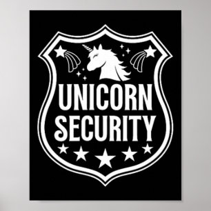 Unicorn Security Birthday Halloween Costume Kids B Poster