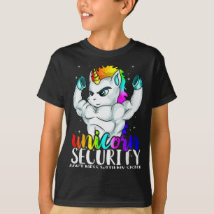 Unicorn Security Dont Mess With My Sister Funny Br T-Shirt