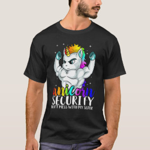 Unicorn Security Dont Mess With My Sister Funny Br T-Shirt