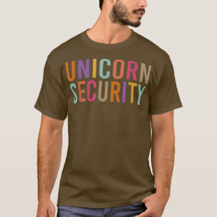 Unicorn Security Halloween Costume Dad Mum Daughte T-Shirt