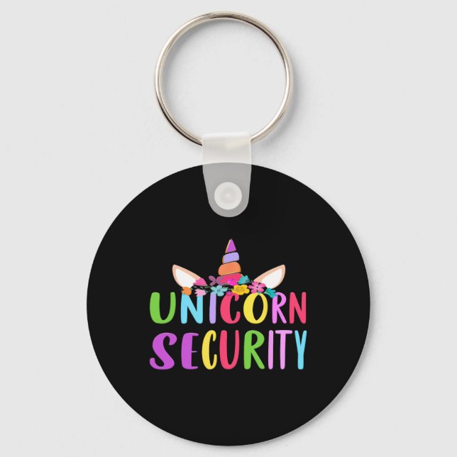 Unicorn Security  Halloween Fall Costume Adults Ki Key Ring (Front)