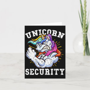 Unicorn Security - Manly Muscular Unicorn Lovers Card