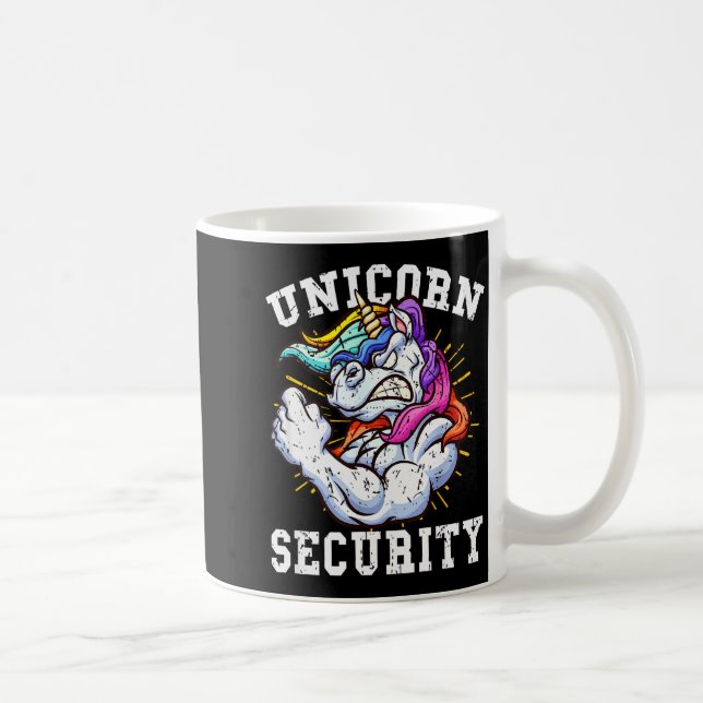 Unicorn Security - Manly Muscular Unicorn Lovers  Coffee Mug (Right)