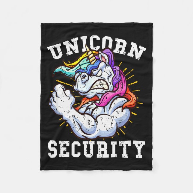 Unicorn Security - Manly Muscular Unicorn Lovers  Fleece Blanket (Front)