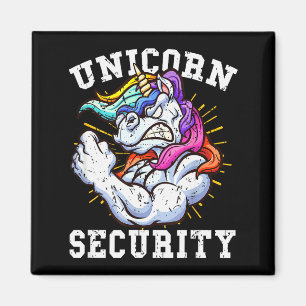 Unicorn Security - Manly Muscular Unicorn Lovers Magnet