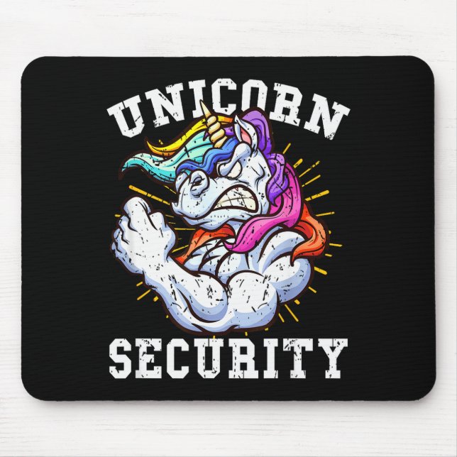Unicorn Security - Manly Muscular Unicorn Lovers  Mouse Mat (Front)