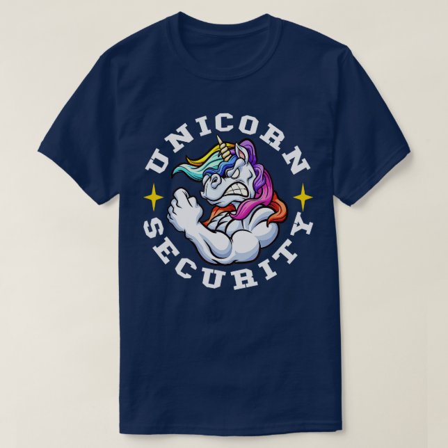 Unicorn Security  Manly Muscular Unicorn Lovers    T-Shirt (Design Front)