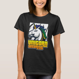 Unicorn Security Rainbow Colours Unicorn T-Shirt