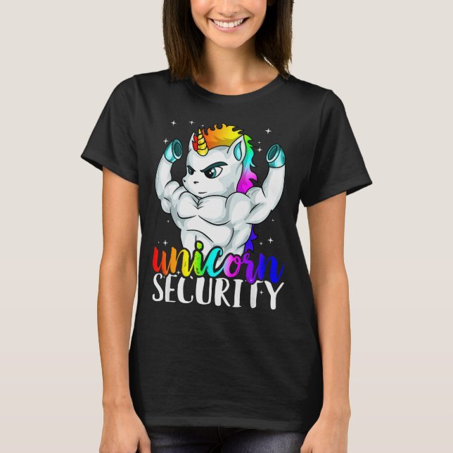 Unicorn Security Squad Muscle Tee Funny Dad Brothe (Front)