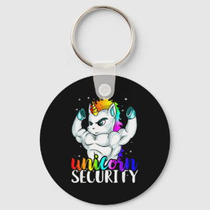 Unicorn Security Squad Muscle Tee Funny Dad Brothe Key Ring