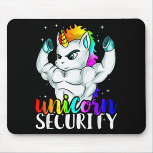 Unicorn Security Squad Muscle Tee Funny Dad Brothe Mouse Mat