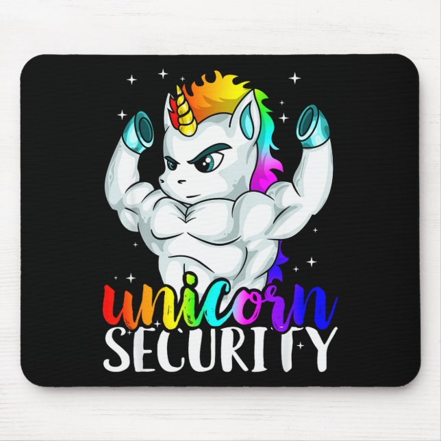 Unicorn Security Squad Muscle Tee Funny Dad Brothe Mouse Mat (Front)