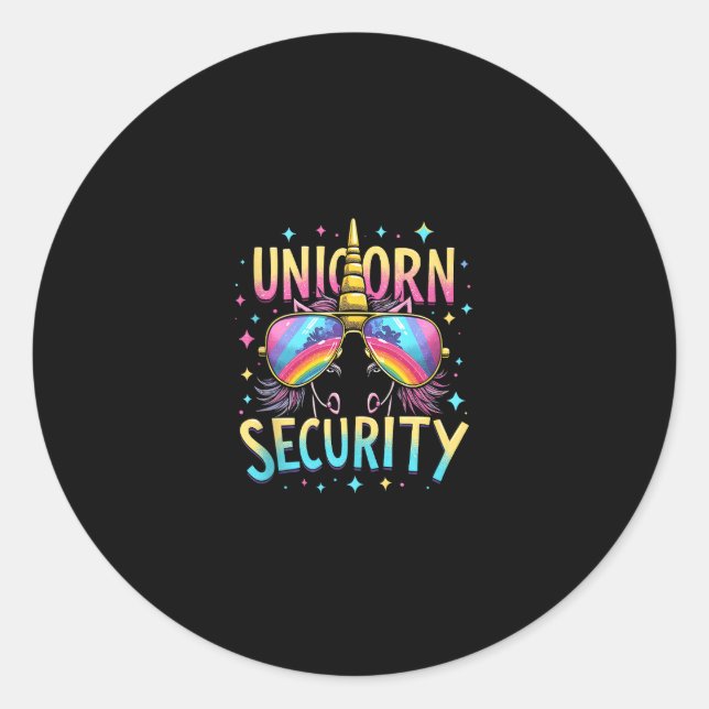Unicorn Security Tank Top_6 Classic Round Sticker (Front)