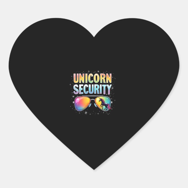 Unicorn SECURITY Unicorn Long Sleeve T-Shirt Heart Sticker (Front)
