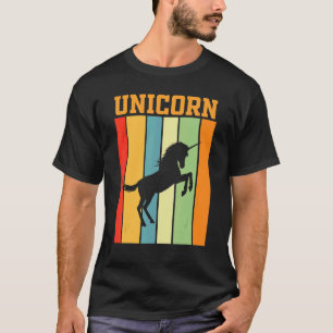Unicorn Shadow Silhouette In Retro Colours T-Shirt