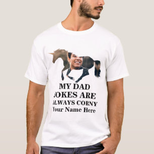 Unicorn shape photo dad jokes are always corny T-Shirt