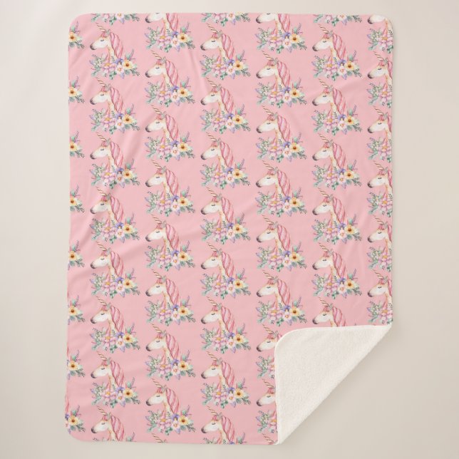 Unicorn Sherpa Blanket (Front)