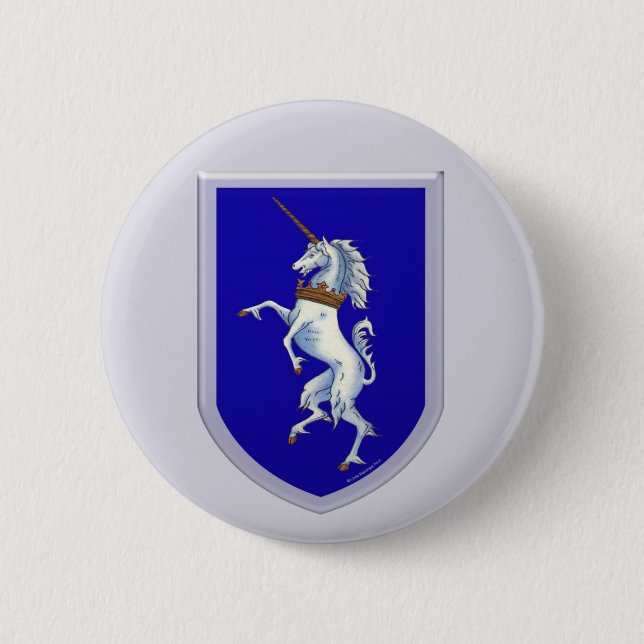 Unicorn Shield 6 Cm Round Badge (Front)