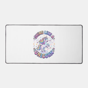 Unicorn Shine Like a Unicorn Graphic Design T-Shir Desk Mat