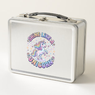 Unicorn Shine Like a Unicorn Graphic Design T-Shir Metal Lunch Box