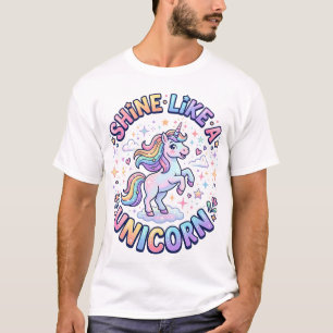 Unicorn Shine Like a Unicorn Graphic Design T-Shir T-Shirt