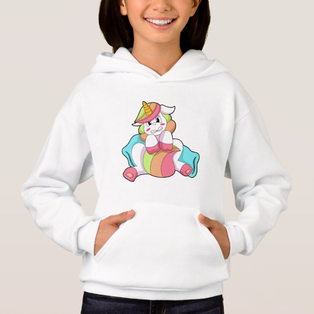 Unicorn Shy with Pillow (Front)
