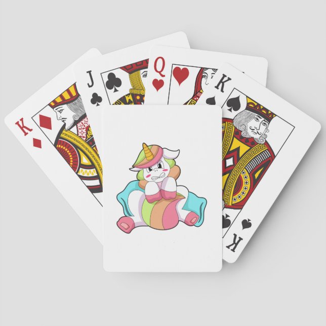 Unicorn Shy with Pillow Playing Cards (Back)