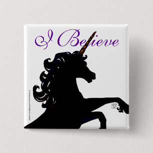 Unicorn Silhouette 15 Cm Square Badge