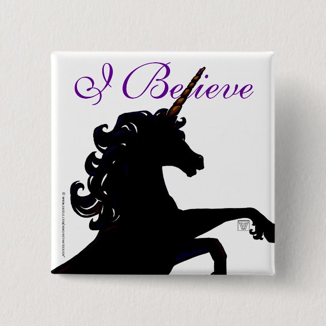 Unicorn Silhouette 15 Cm Square Badge (Front)