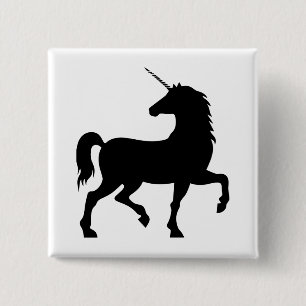 Unicorn Silhouette 15 Cm Square Badge