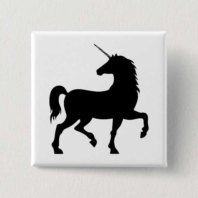 Unicorn Silhouette 15 Cm Square Badge (Front)