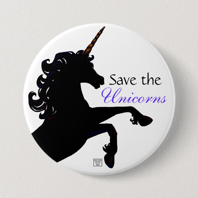 Unicorn Silhouette 7.5 Cm Round Badge (Front)