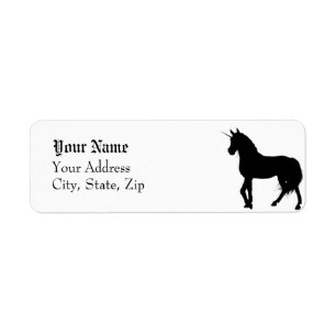 Unicorn Silhouette Address Label