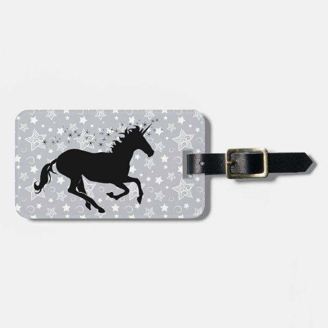 Unicorn Silhouette Luggage Tag (Front Horizontal)