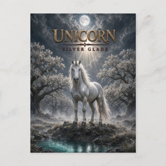 Unicorn Silver Glade Dark Cinema Postcard