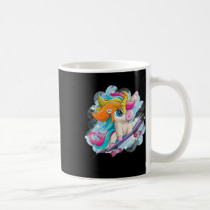 Unicorn Skateboarding Shirt Girls Women Skateboard Coffee Mug