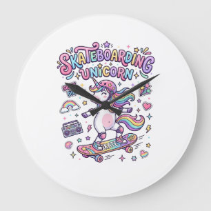 Unicorn Skateboarding Unicorn Bold Typography Shir Large Clock