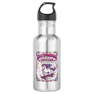 Unicorn Skateboarding Unicorn Stylish White Backgr 532 Ml Water Bottle